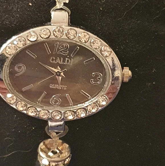 10/$20 Galdi Silver/Rhinestone Beaded Women's Watch - Picture 1 of 4